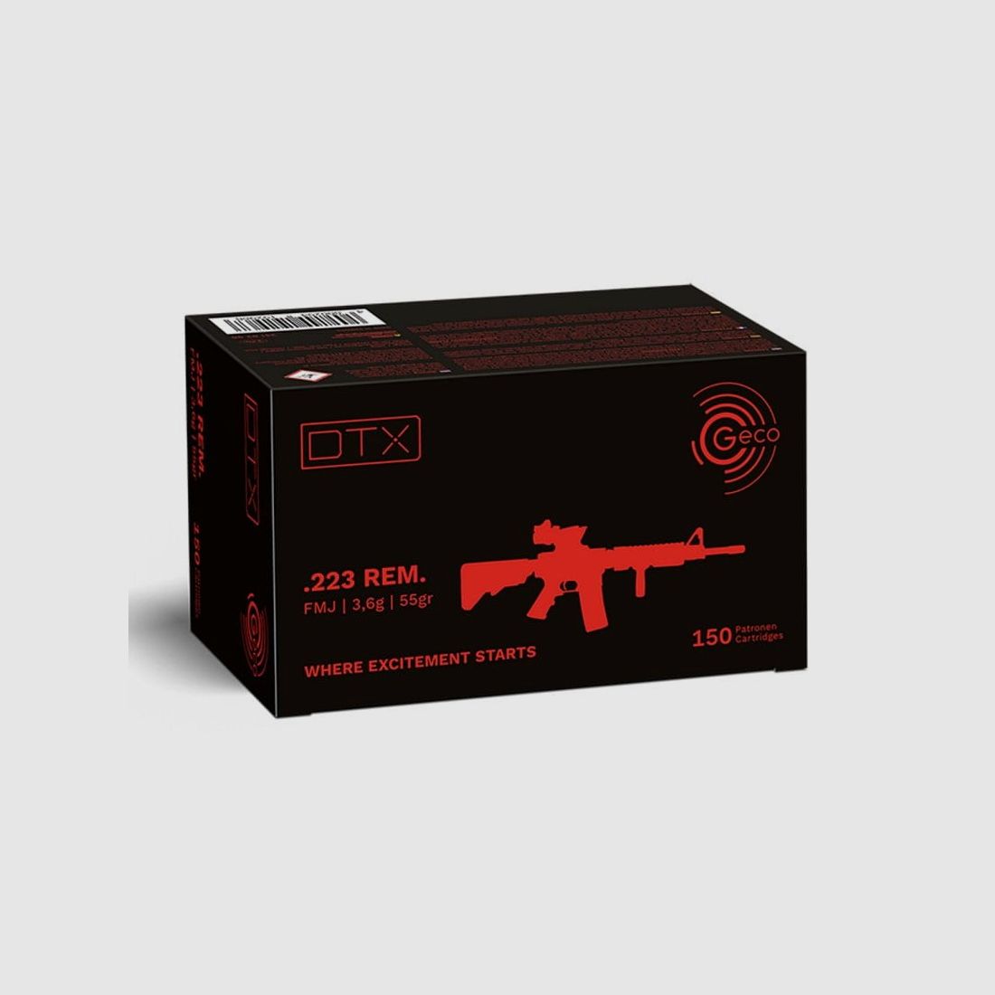 Geco .223 Rem. DTX FMJ 55gr. - 150 Stk.