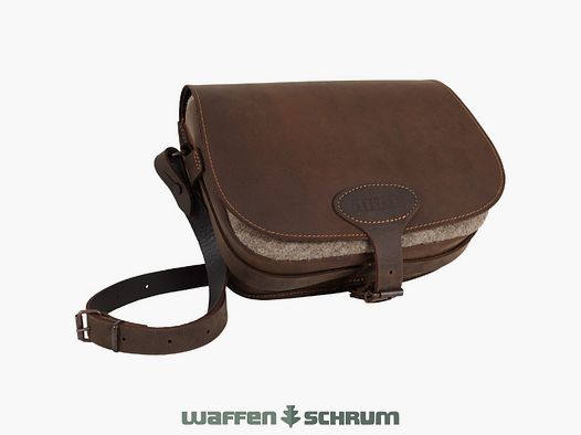 Sac de chasse AKAH en feutre de laine Ranger en cuir 25x18x10cm