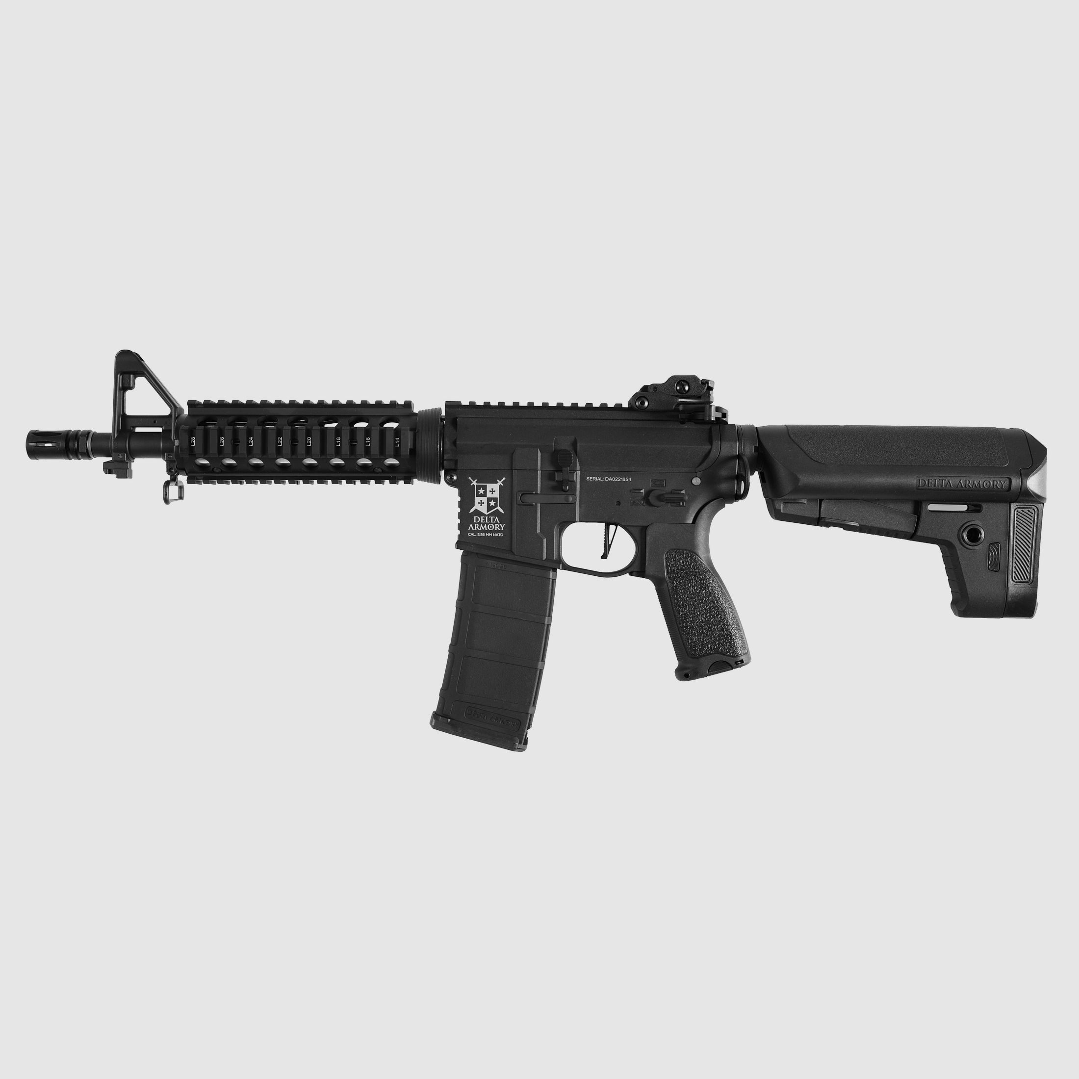 AR15 CQB-R BRAVO Delta Armory Schwarz S-AEG Airsoft Gewehr Frei ab 18 Jahren
