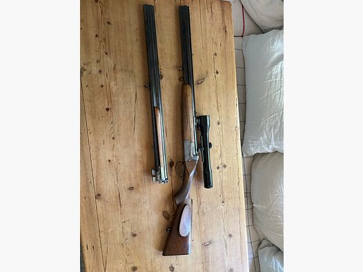 Merkel Bockbüchsflinte 7x57 R kombiniert mit 12/70 mit Flinten Wechselbündel 12/70