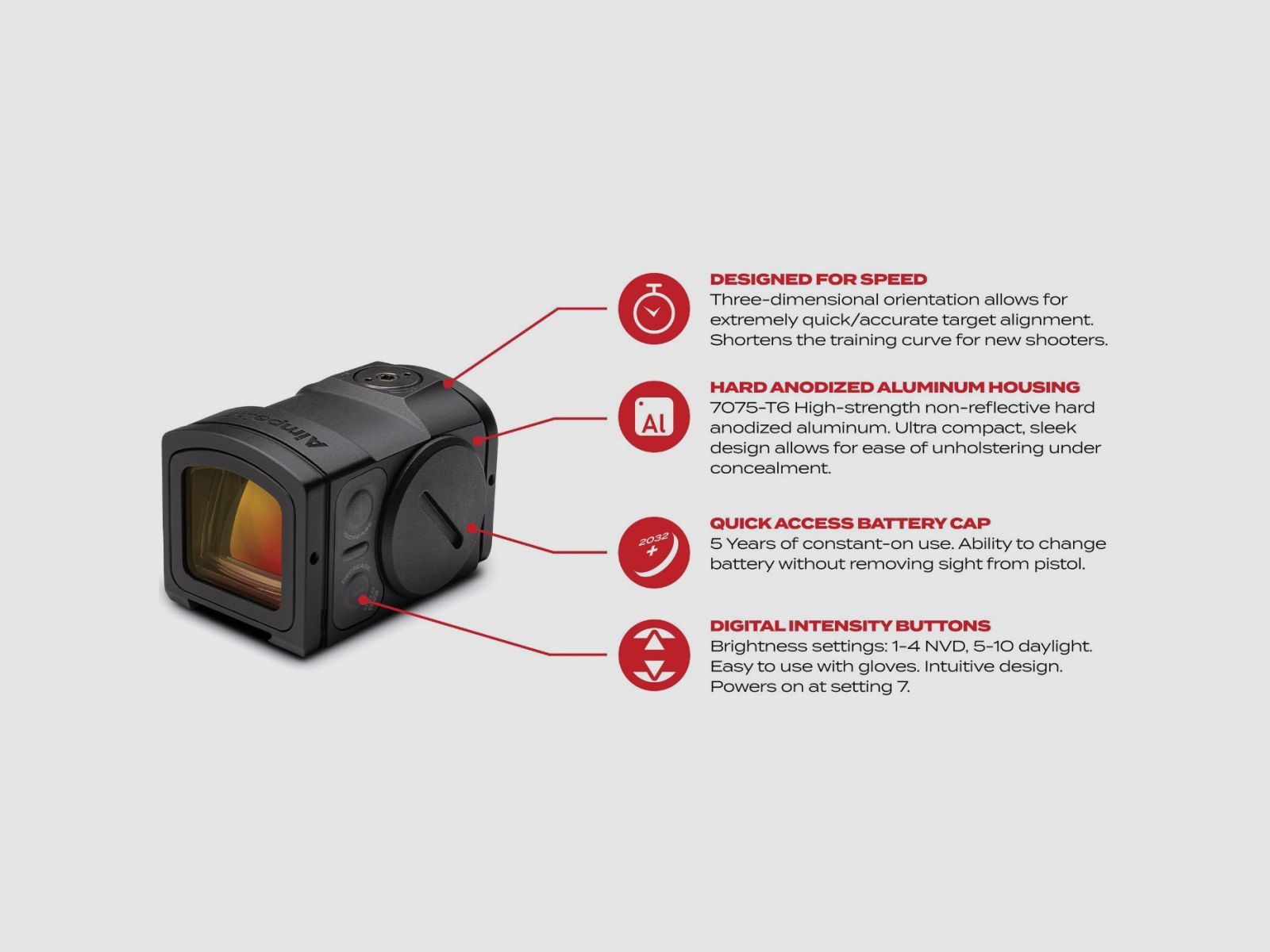 Aimpoint – visor de punto rojo ACRO P-2 2,5 MOA sin montaje – 200717, imagen 5 de 6
