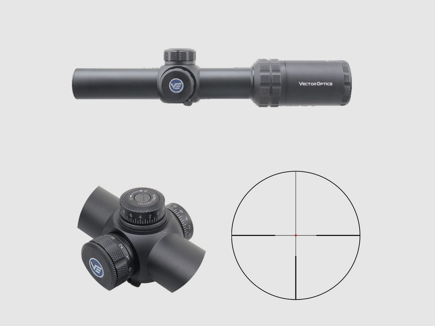 Vector Optics SCOC-41 Grizzly 1-4×24 – 21mm Picatinny/Weaver