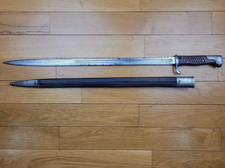 Seltene Bajonett S98 ms lang 2. Typ – schöne Klinge mit Sägezähnen – W02 – Erfurt – Mono-Nummer – Top-Zustand!, Bild 8 von 24