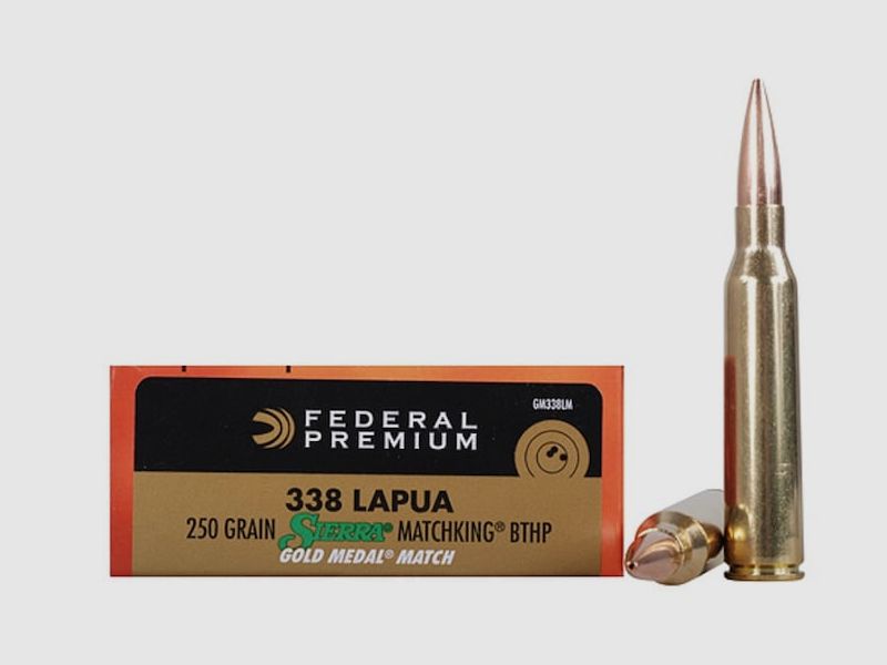 Federal Premium Gold Medal Sierra MatchKing .338 Lapua Mag. 250GR BTHP 20 Patronen