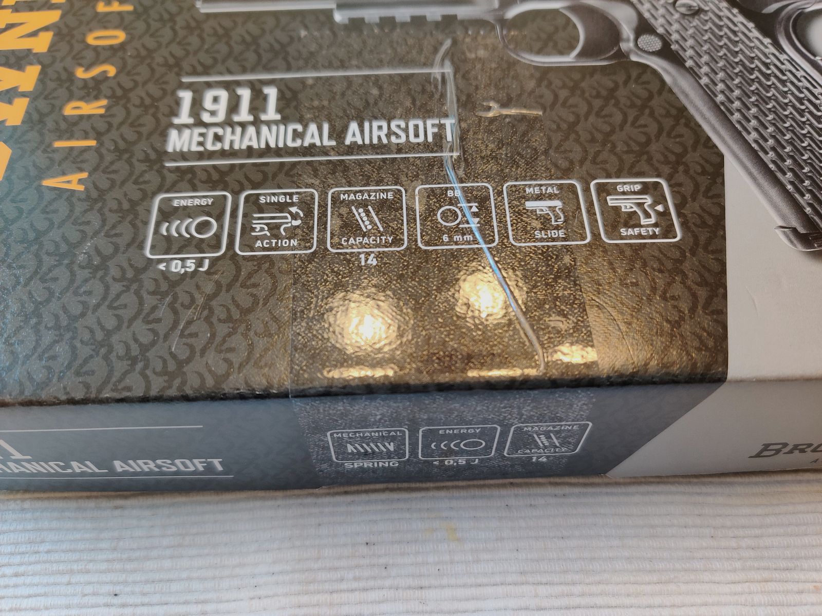 Browning 1911 Airsoft Metalen Slide 0,5 J NIEUW 2 Jaar Garantie