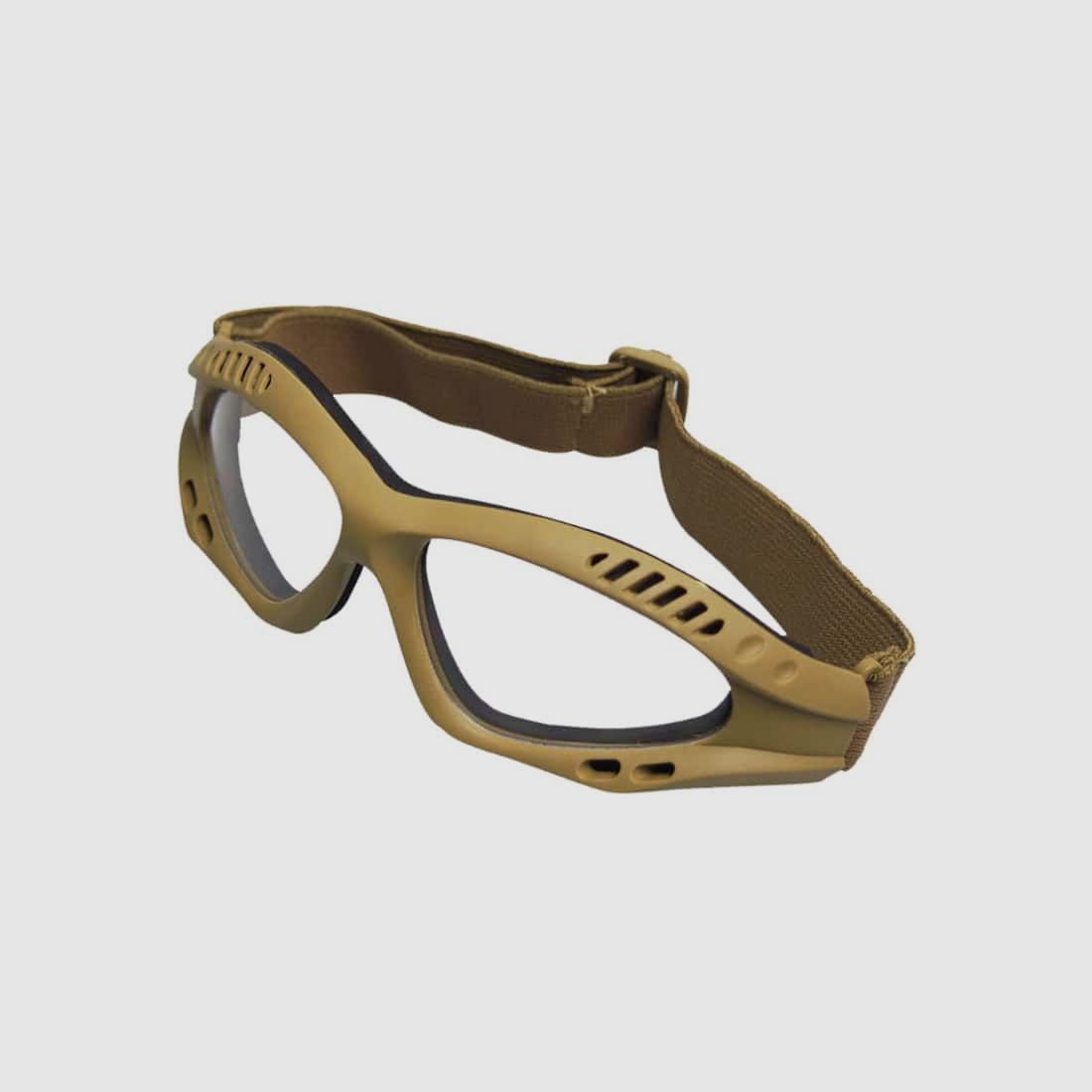 DELTA SIX FlexProtect Airsoft Schutzbrille (desert / tan - klares Glas)