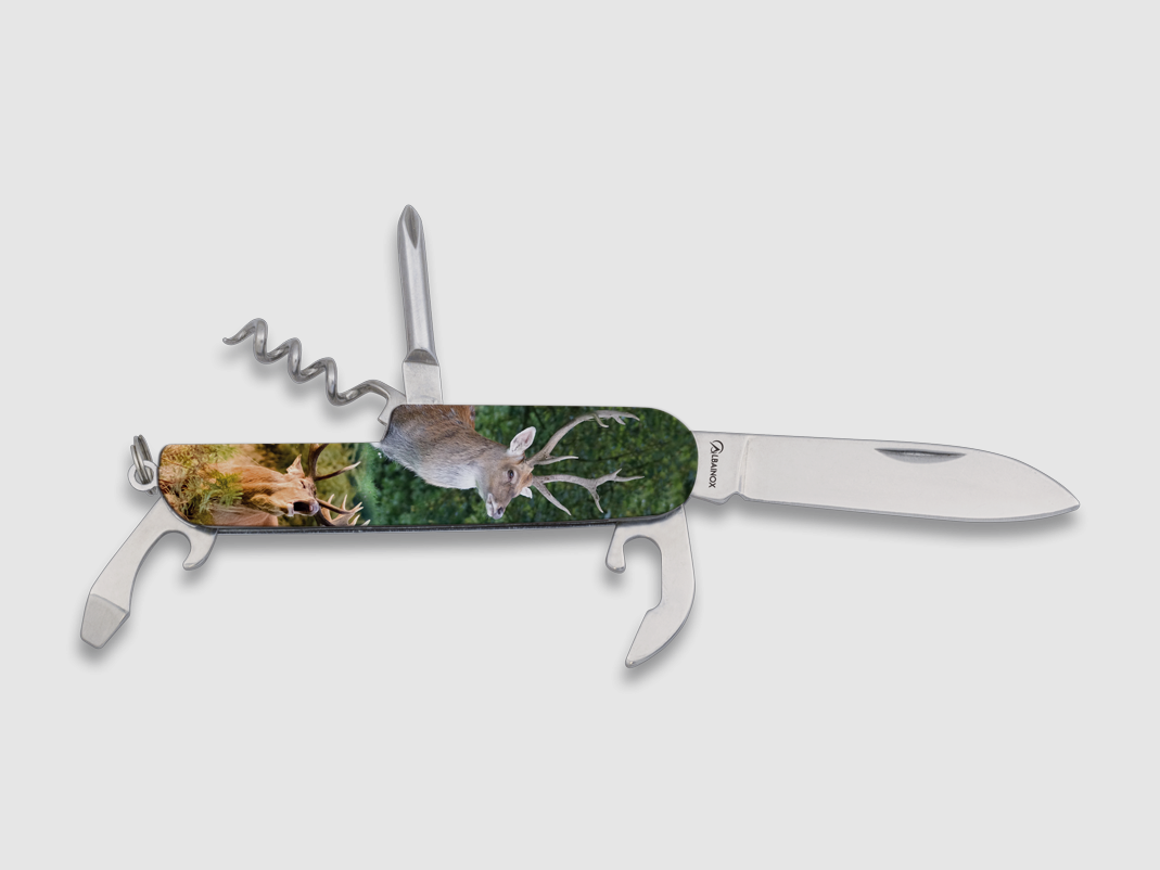 Couteau pliant 6 fonctions cerf 3D