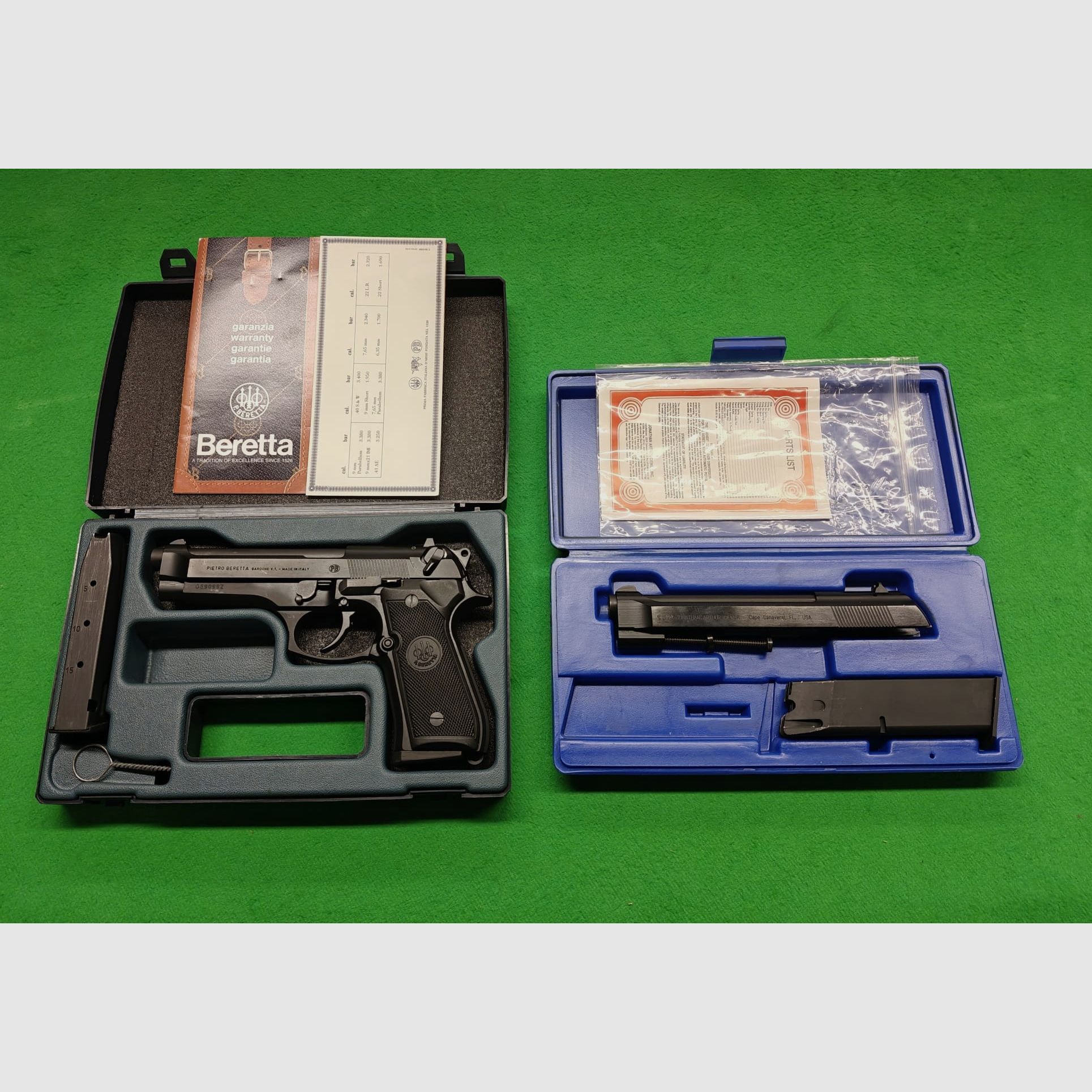 Beretta 92 FS 9mmLuger incl. sistema intercambiable .22lr (opcional)