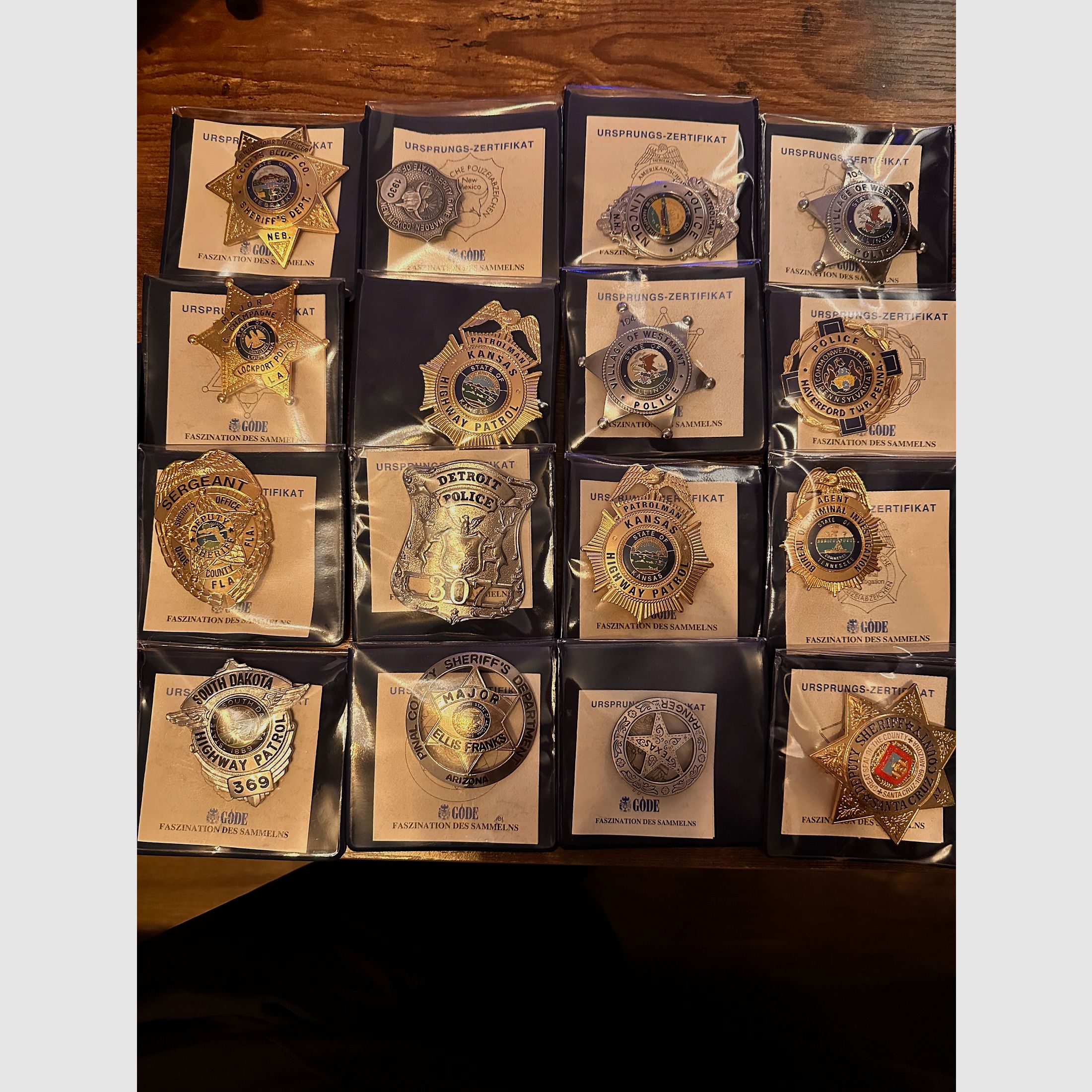 Good police badge and badge of the wild west