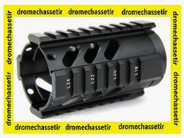 Garde Main Flottant a 4 rails picatinny court 10cm, noir