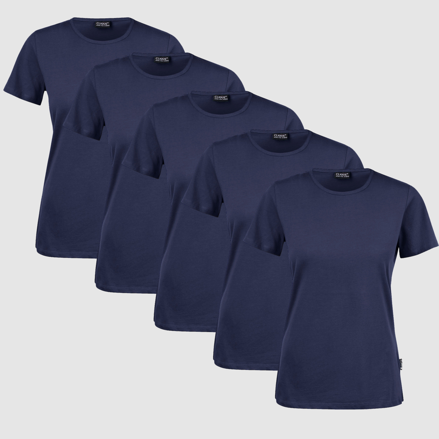 Clique T-Shirt Damen 5er-Pack Navy