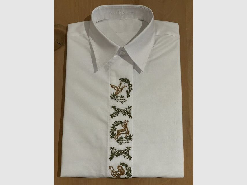 Wallmann Bluse «Ente-Hirsch-Auerhahn« in Weiss