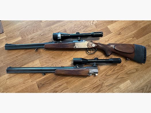 Blaser mountain rifle with interchangeable barrel – 7×65R / .222 Rem + .22 WMR / 12/70