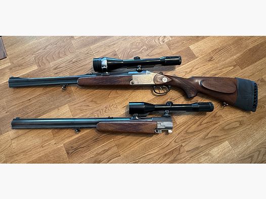 Blaser bergstutzen met wisselbare loop – 7×65R / .222 Rem + .22 WMR / 12/70