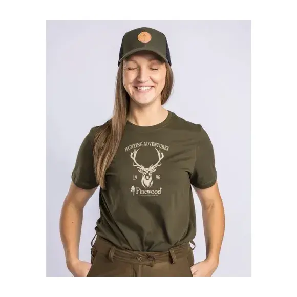 T-shirt Pinewood Czerwony Jeleń Damski, zdjęcie 3 z 4