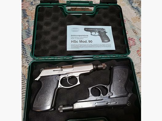 Mauser HSC 90 Paar Silber /Schwarz Sammlerwaffen mit PTB Frei ab 18 Jahre