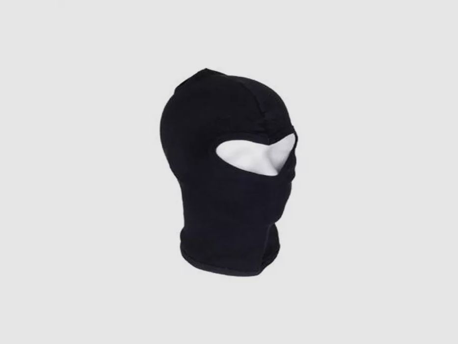 Sturmmaske / Balaclava - 1 Loch - dünn - Baumwolle - Schwarz