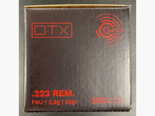 Geco	 DTX .223 Rem. FMJ 2,6g/55grs 150 Stk. Auf Lager