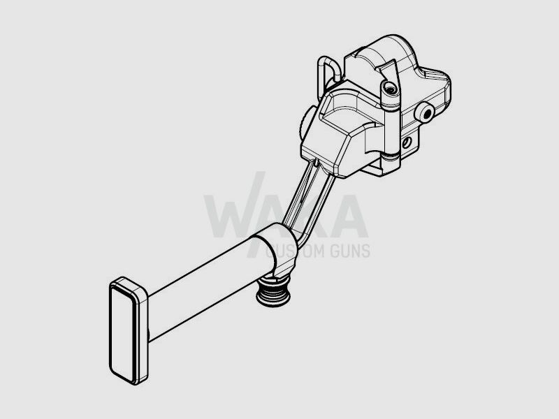 B&T spalliera pieghevole versione casco con pezzo adattatore per HK MP5/SP5