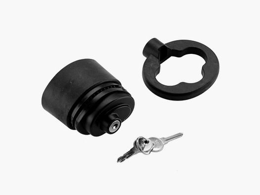 Blocco a muro con serratura a chiave o combinazione e anello di supporto. Supporto a muro per arma con blocco