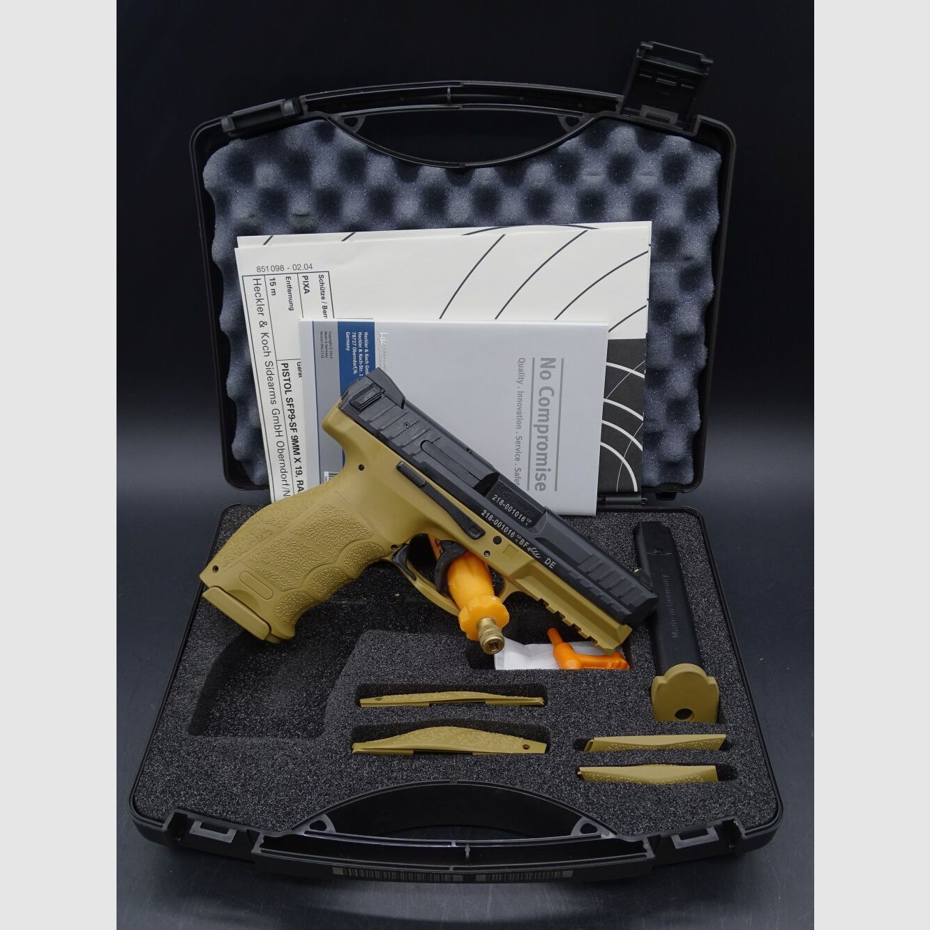 HK Heckler & Koch SFP 9 SF Ral 8000 Kaliber 9mm Luger SFP 9 SF Ral 8000 UNGESCHOSSEN