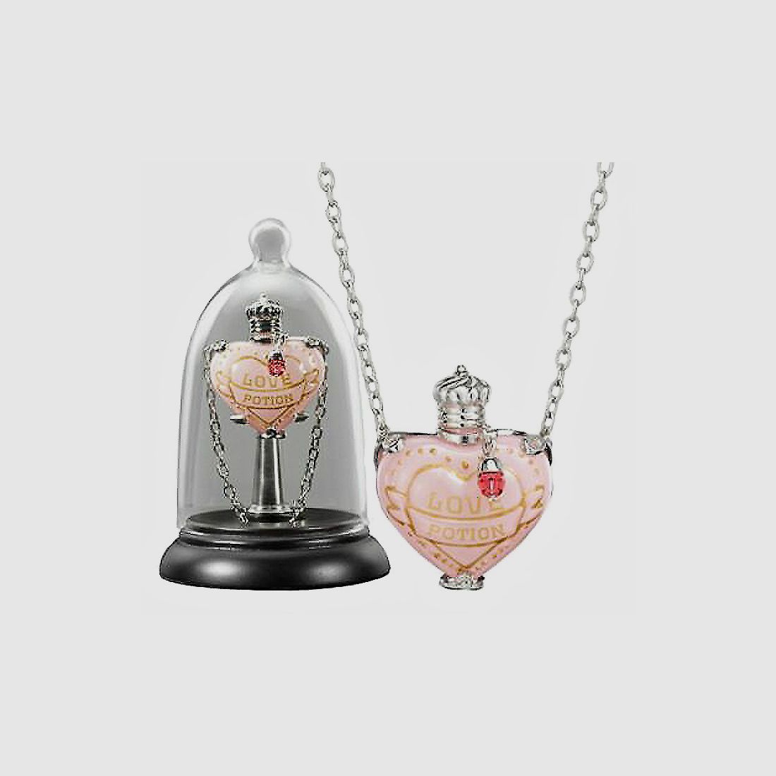Pendant with chain and glass display case Love Potion