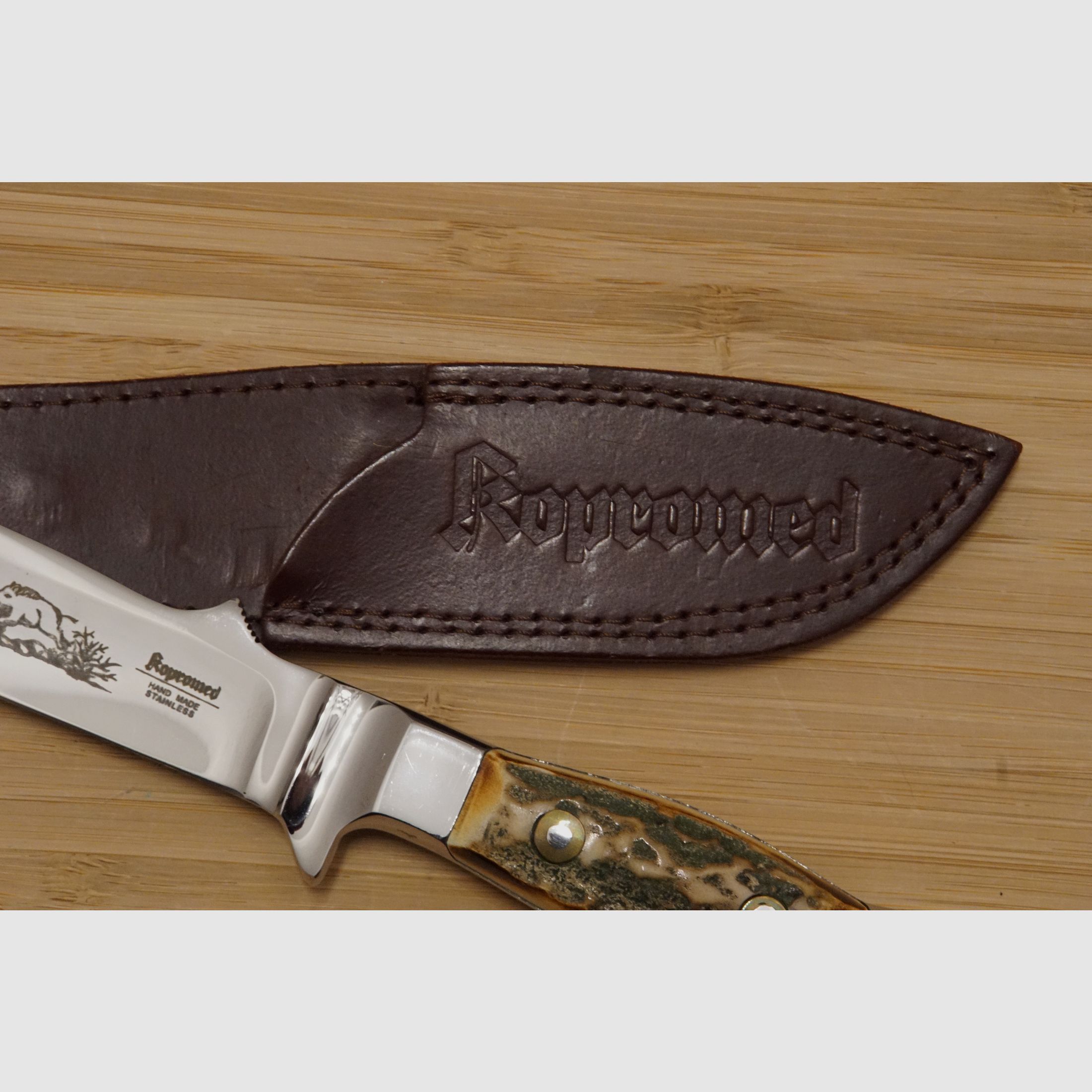 Kopromed Jagdmesser mit Original Lederscheide