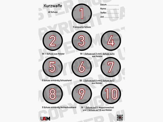 Daily Dot Drill Pistola DIN A1 bersaglio per un allenamento completo con la pistola...