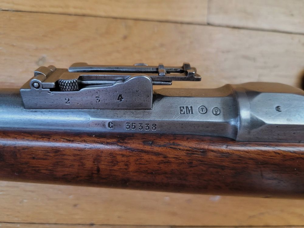 Wunderschönes Chassepot-Gewehr Modell 1866 – 2. Typ – Herstellung Februar 1872 – Châtellerault – Vollständige Seriennummer außer Baguette – Lesbares Emblem – Wunderschöner Lauf – Premium-Zustand – TBE++, Bild 30 von 33
