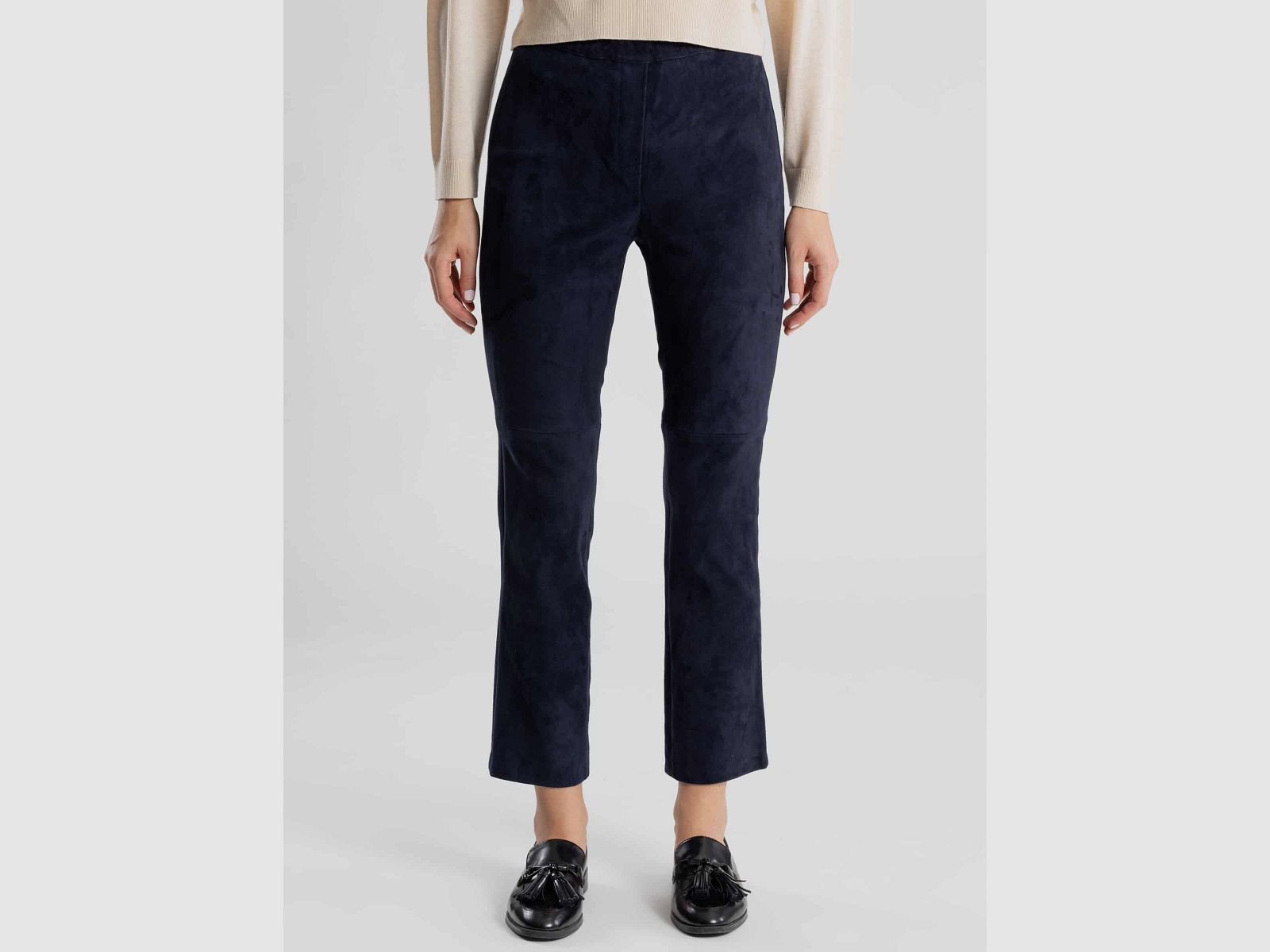 Maximilian Pantaloni in Pelle Laura in Blu Scuro, immagine 1 di 3