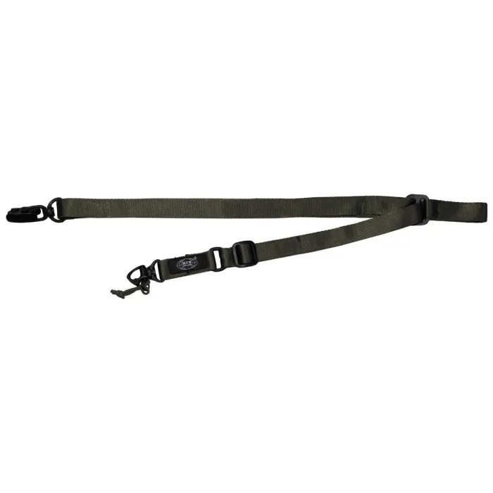 Cinghia per fucile / cinghia da trasporto con moschettone, regolabile 45-135cm, Oliva
