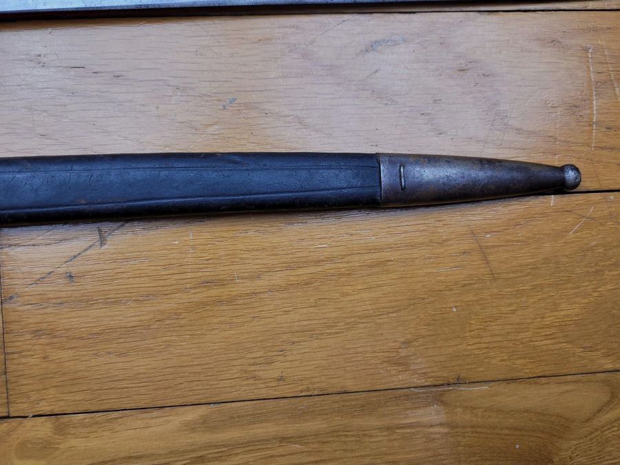 Rarissime baïonnette Ersatz – bavaroise conversion 1903 Grecque – Poinçons – Bon fourreau – État sup, image 5 sur 12