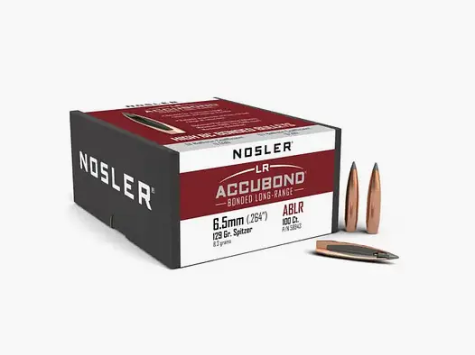 Projectiles Nosler ABLR 6,5mm, dia .264, 129grs