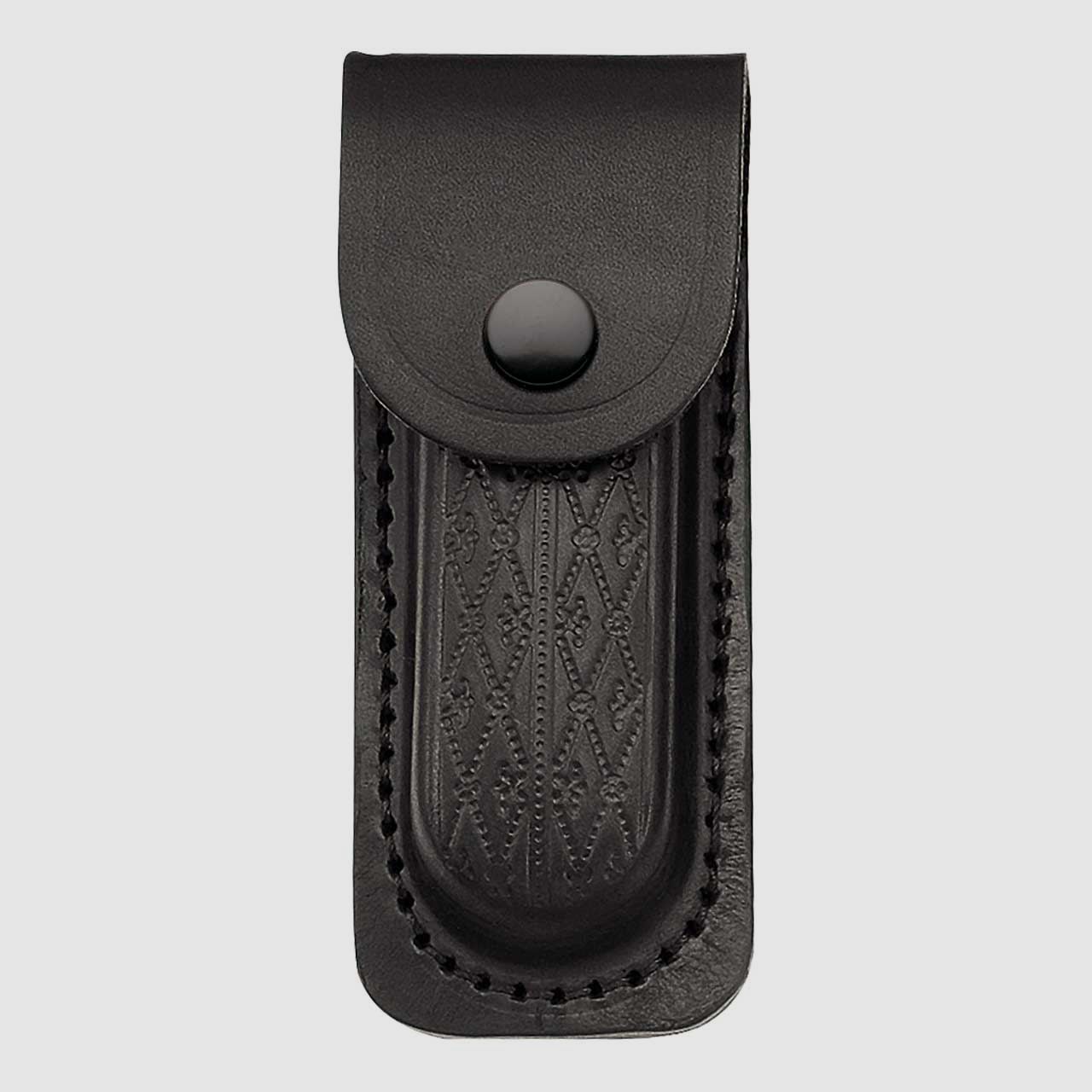 Lederetui schwarz fr Heftlnge 11cm Taschenmesser lngs und quer zu tragen