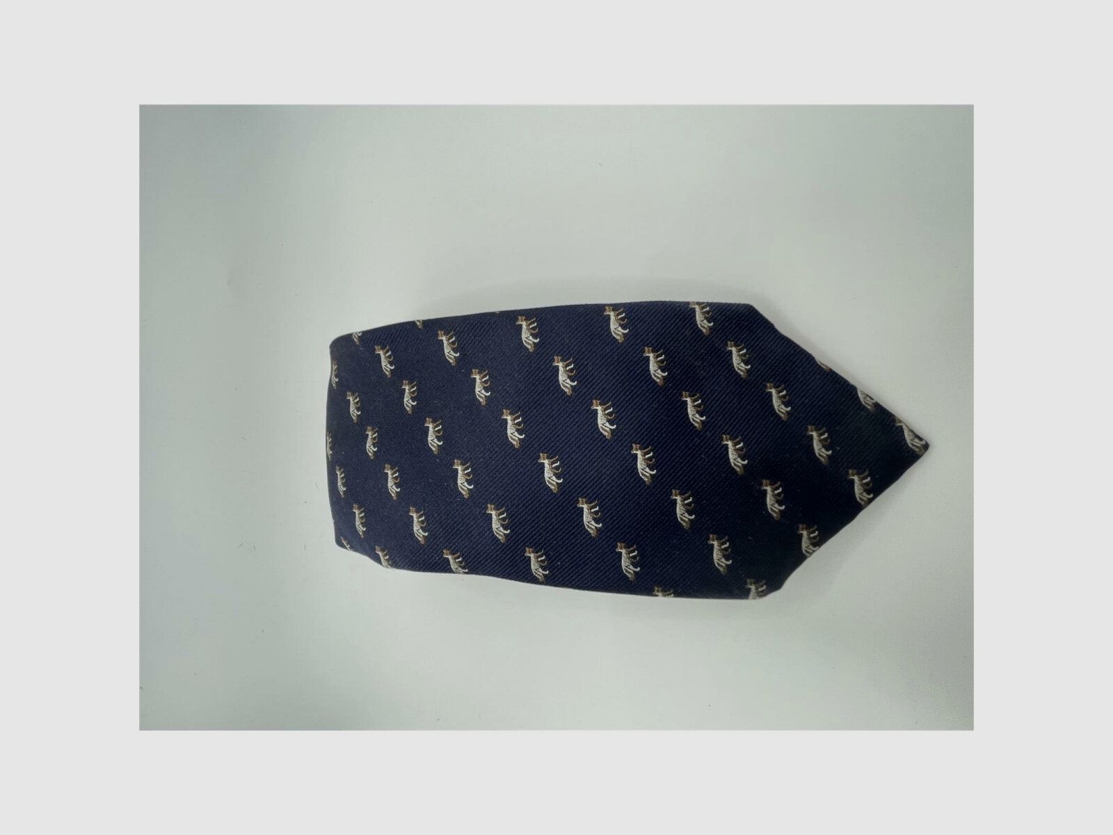 Robert Keyte Stropdas 100% zijde blauw Motief Vos