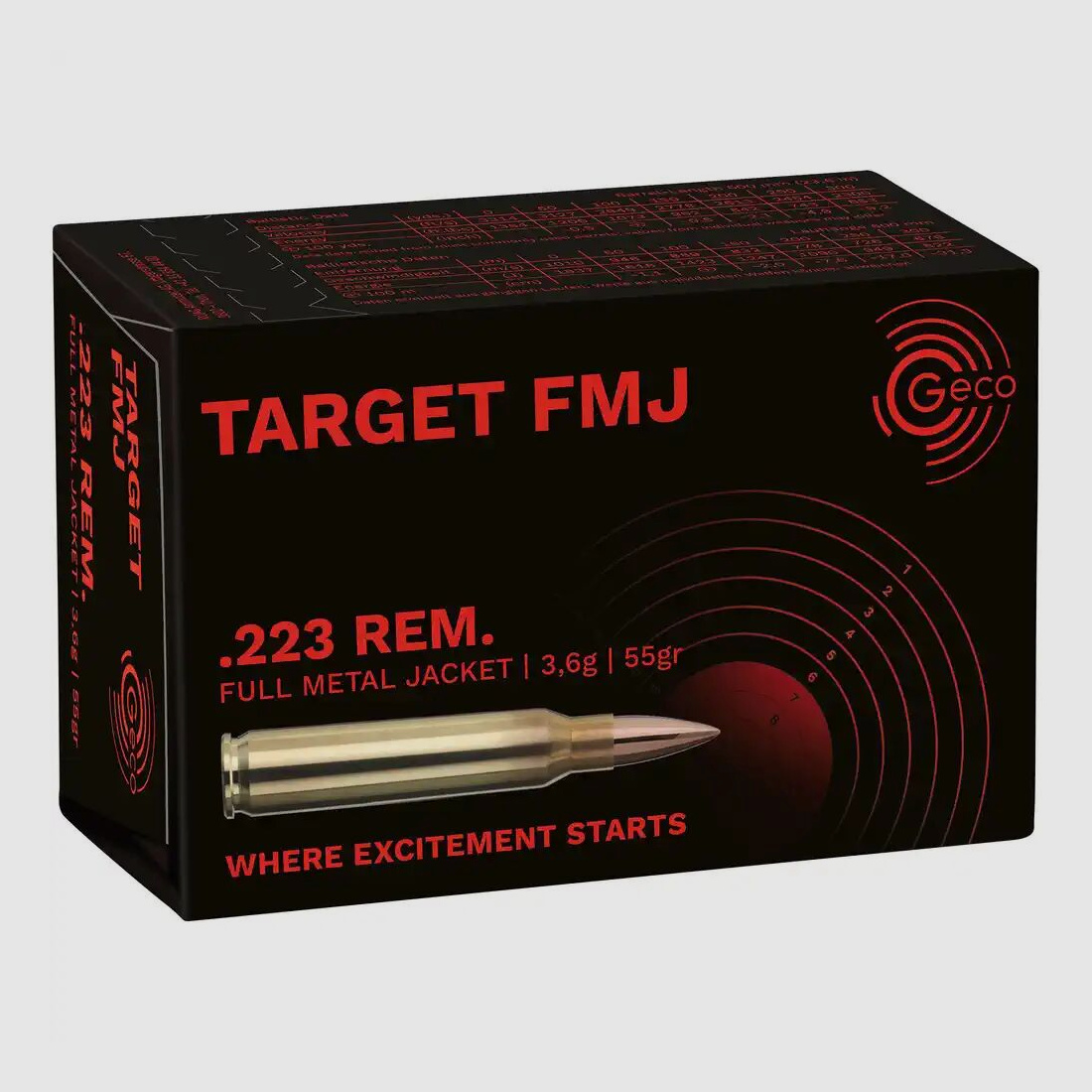 GECO	 Geco .223 Rem Target FMJ 3,6 g