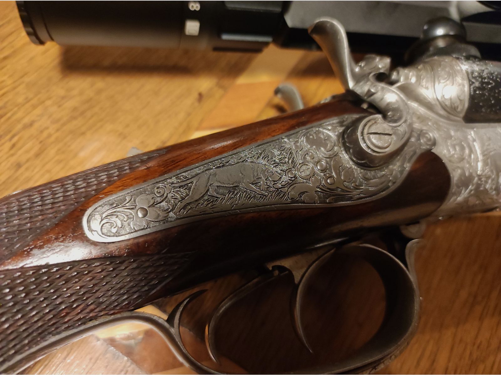 Neuwertiger Ferlacher Drilling 5,6x50R Mag 16/70 Hahndrilling Rouxverschluss kein Krieghoff Blaser Merkel Nimrod Suhl Simson Collath