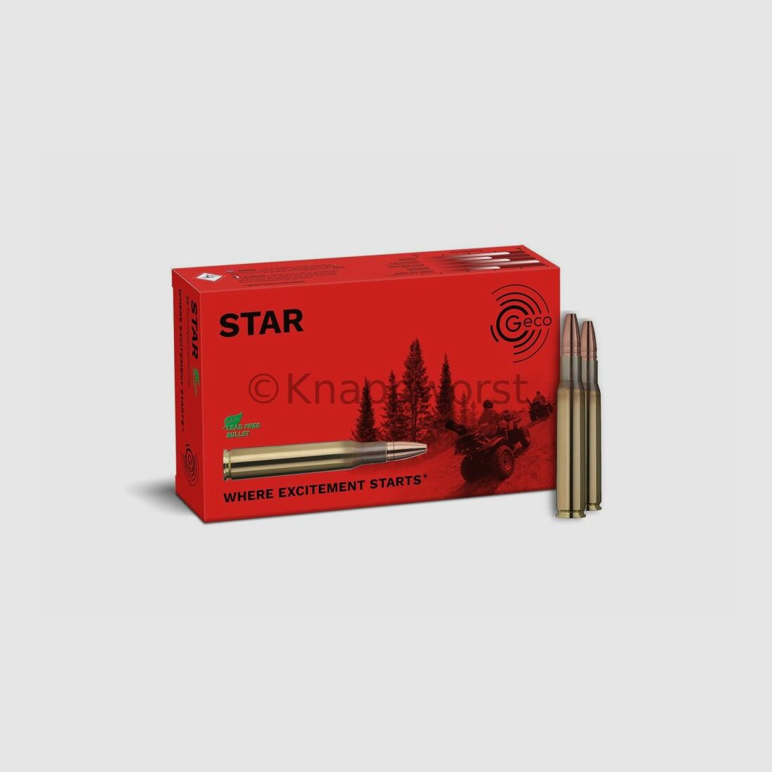 Geco GECO .30-06Sprg. Star 10,7g Cartuchos de Rifle Sin Plomo