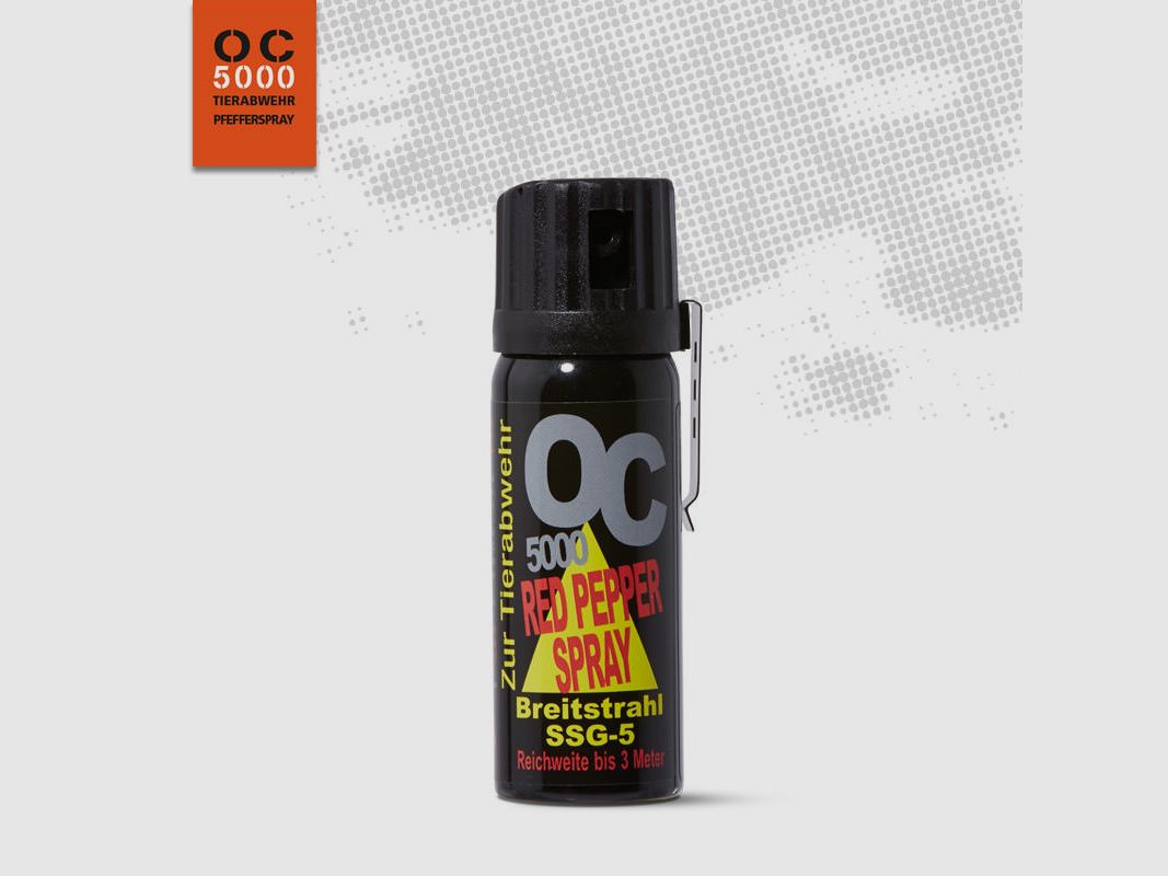 OC 5000 RODE PEPPERSPRAY SSG-5 - BREED STRAAL - 63 ML