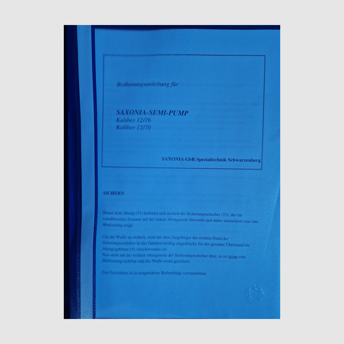 SAXONIA Semi-Pump - Self-loading shotgun / Pump shotgun in 12/76