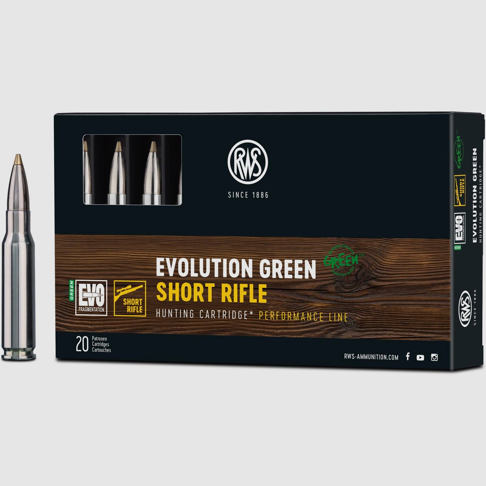 RWS .308Win Evo Green 9,0g - 139gr Short Rifle