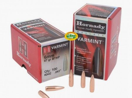 HORNADY Geschosse VARMINT Kal.6 mm 87gr. BTHP - 2442