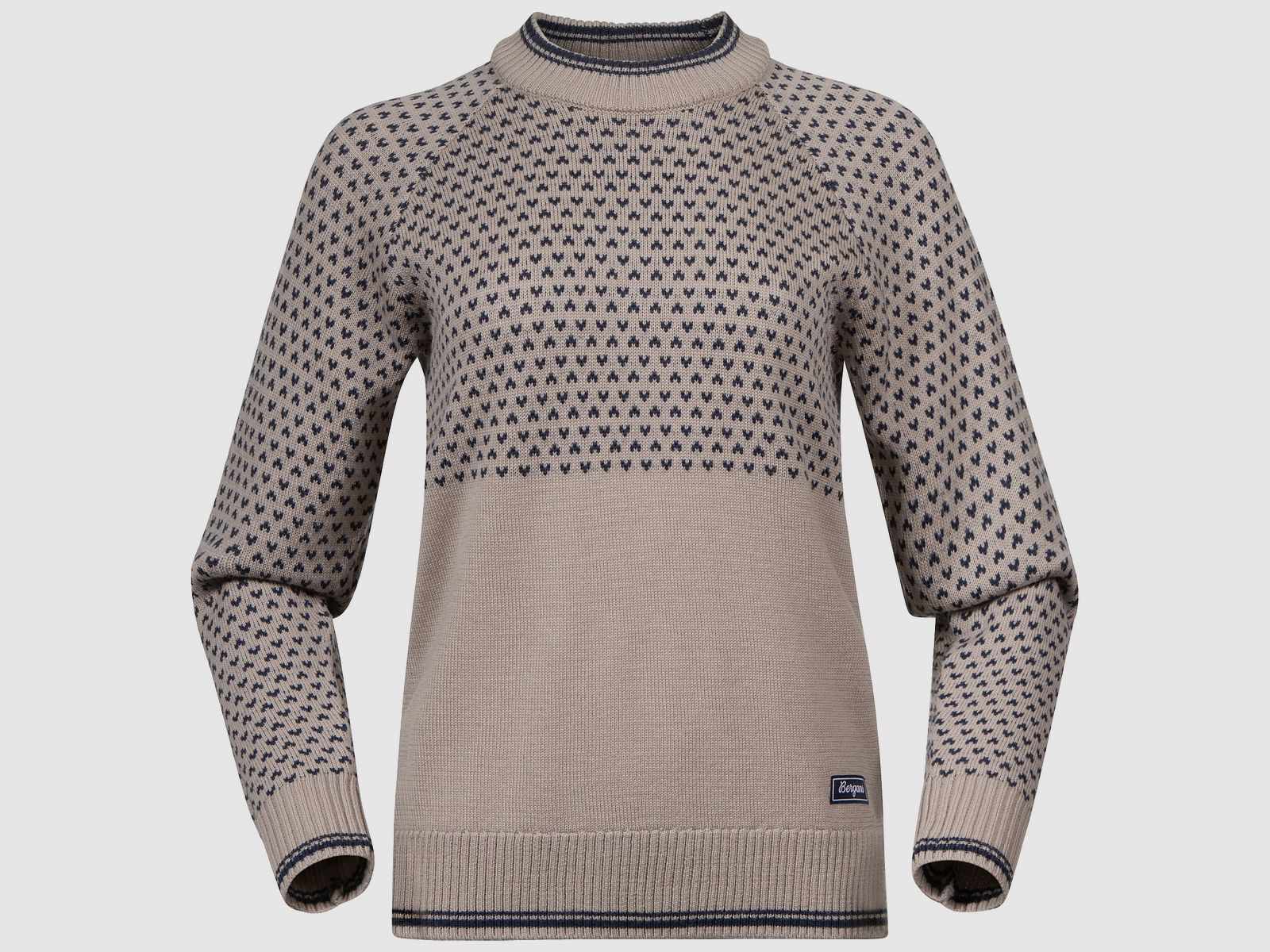 Bergans Alvdal Pull en Laine Femme Sable/Bleu Marine S