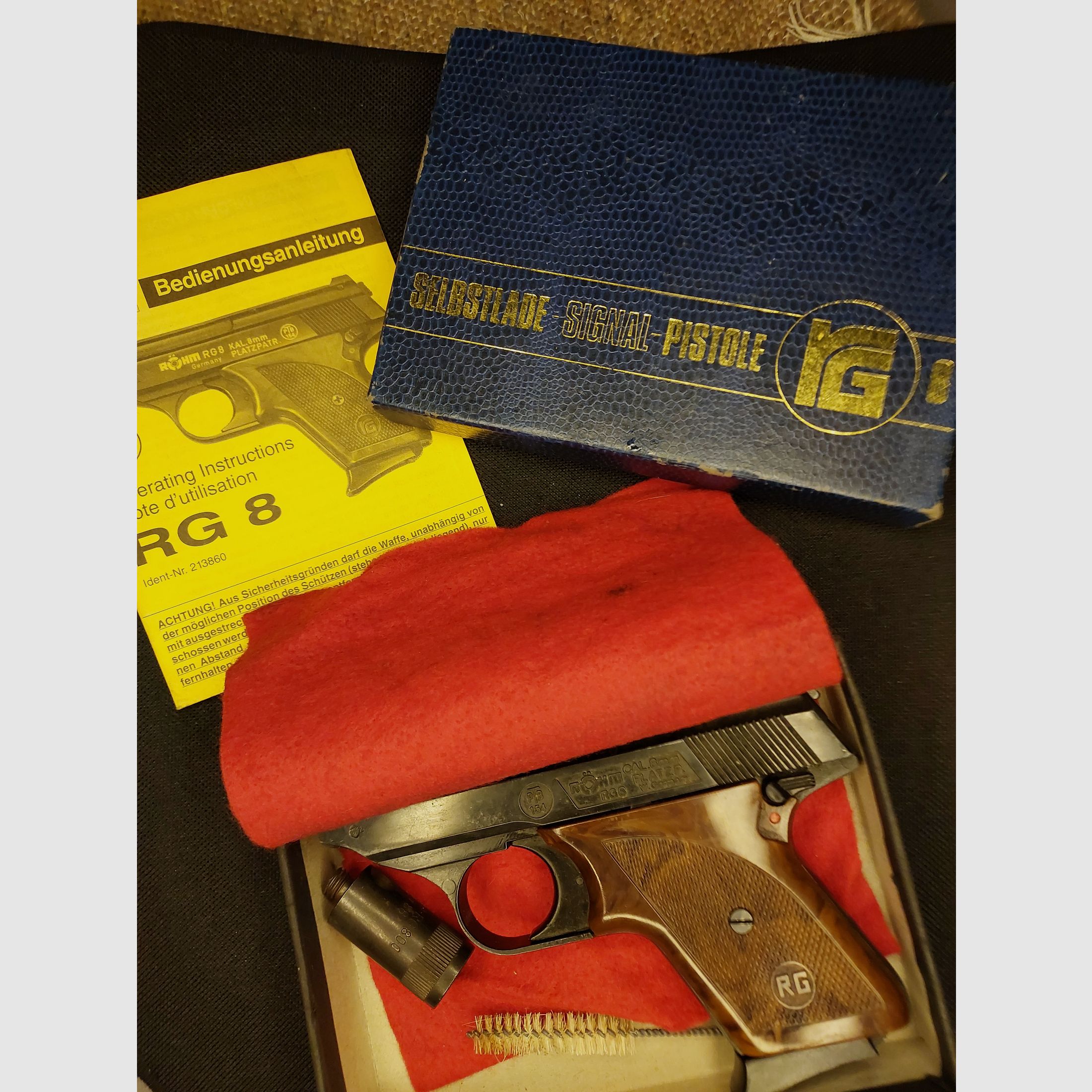 Röhm RG8 (RG 8) Schreckschuss Pistole Kal. 8mm OVP (PTB 154) SELTEN!