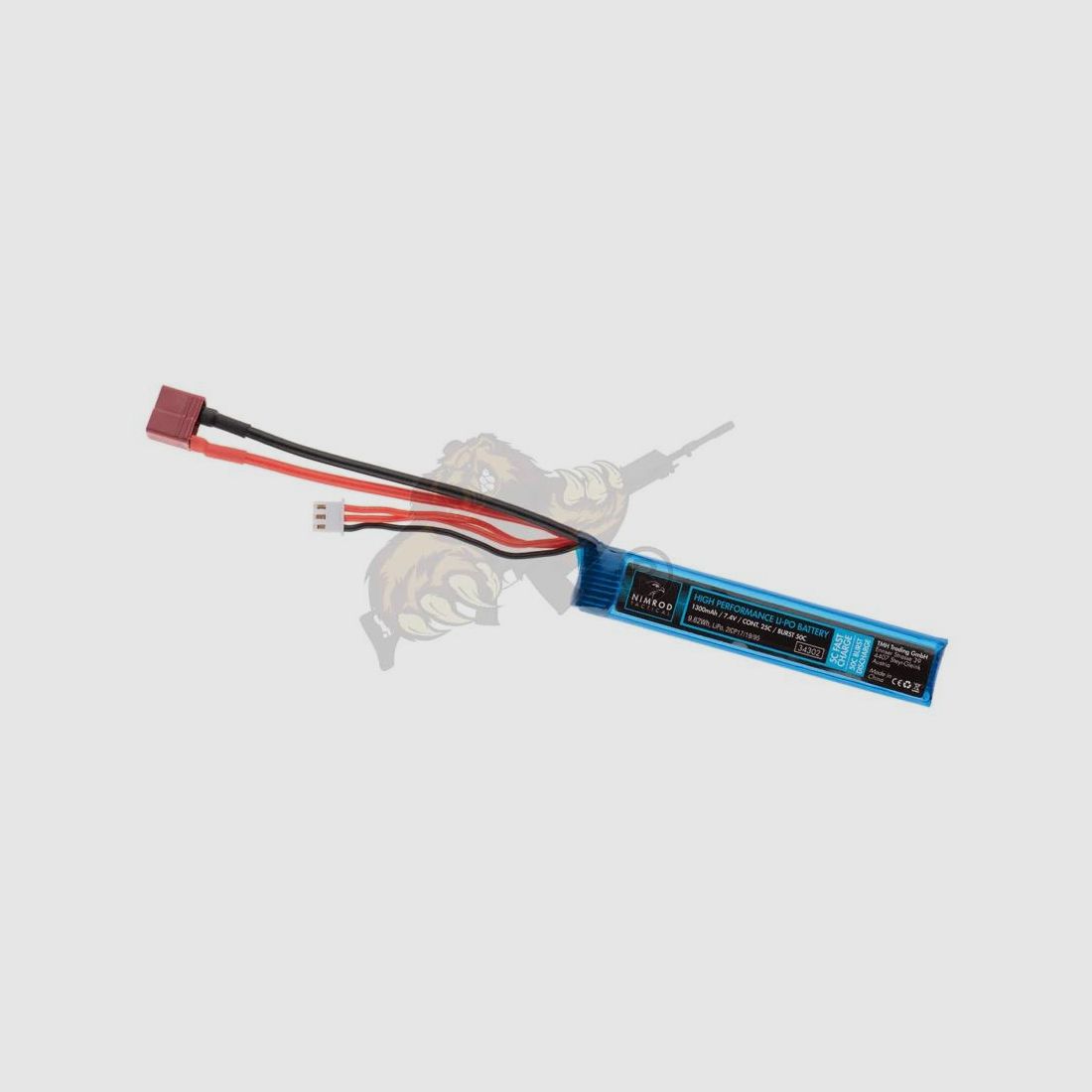 Nimrod Airsoft Lipo 7.4V 1300mAh 25C Buffer Tube Type - T-Plug