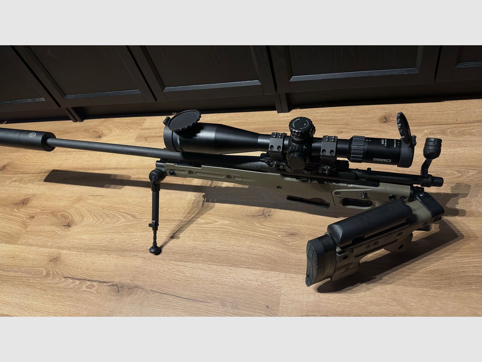 Stock Accurracy International AT AICS Steingrau-Oliv, without scope/mount and rifle!