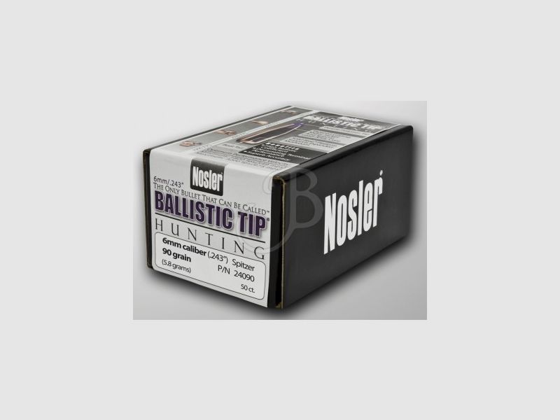 NOSLER BALLISTIC TIP HUNTING Kal. 6MM. .243 90 GR. Verpakking van 50 stuks.