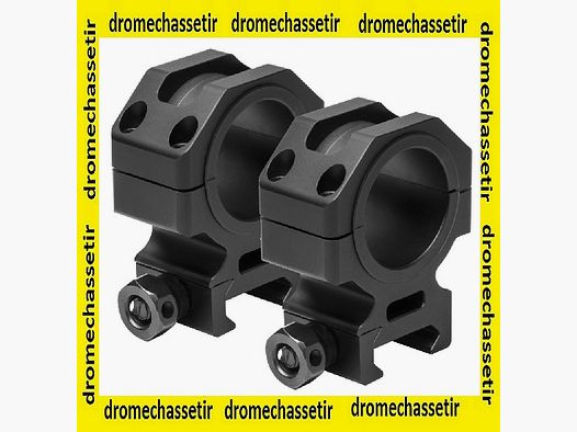 Anneaux Tactical medium , diametre 30mm et 25,4mm, serrage ecrou, noir