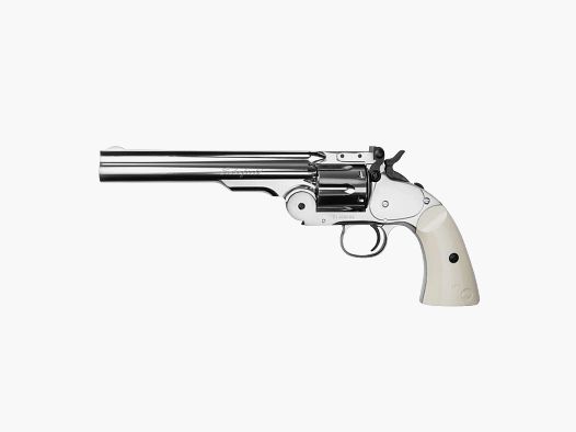Schofield CO2 Revolver 6 inch NBB Silver & Ivory caliber 4.5mm BB