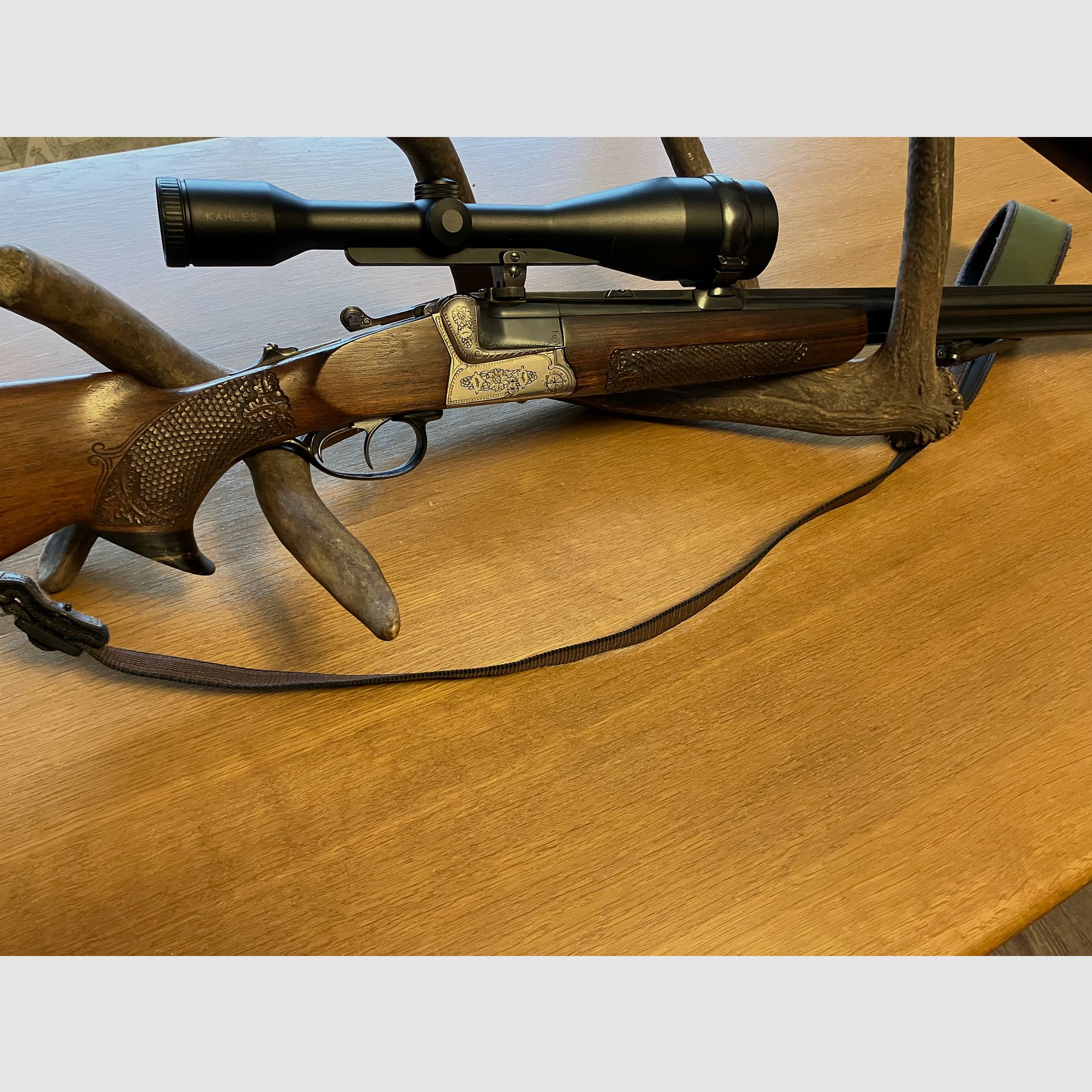 KRIEGHOFF TECK Bockbüchsflinte cal 30.06 + 20/76, mit ZF Kahles 8 x 56 Absehen 4 mit Leuchtpunkt, Schaftmagazin, sehr guter Zustand!